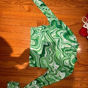 green long sleeve top